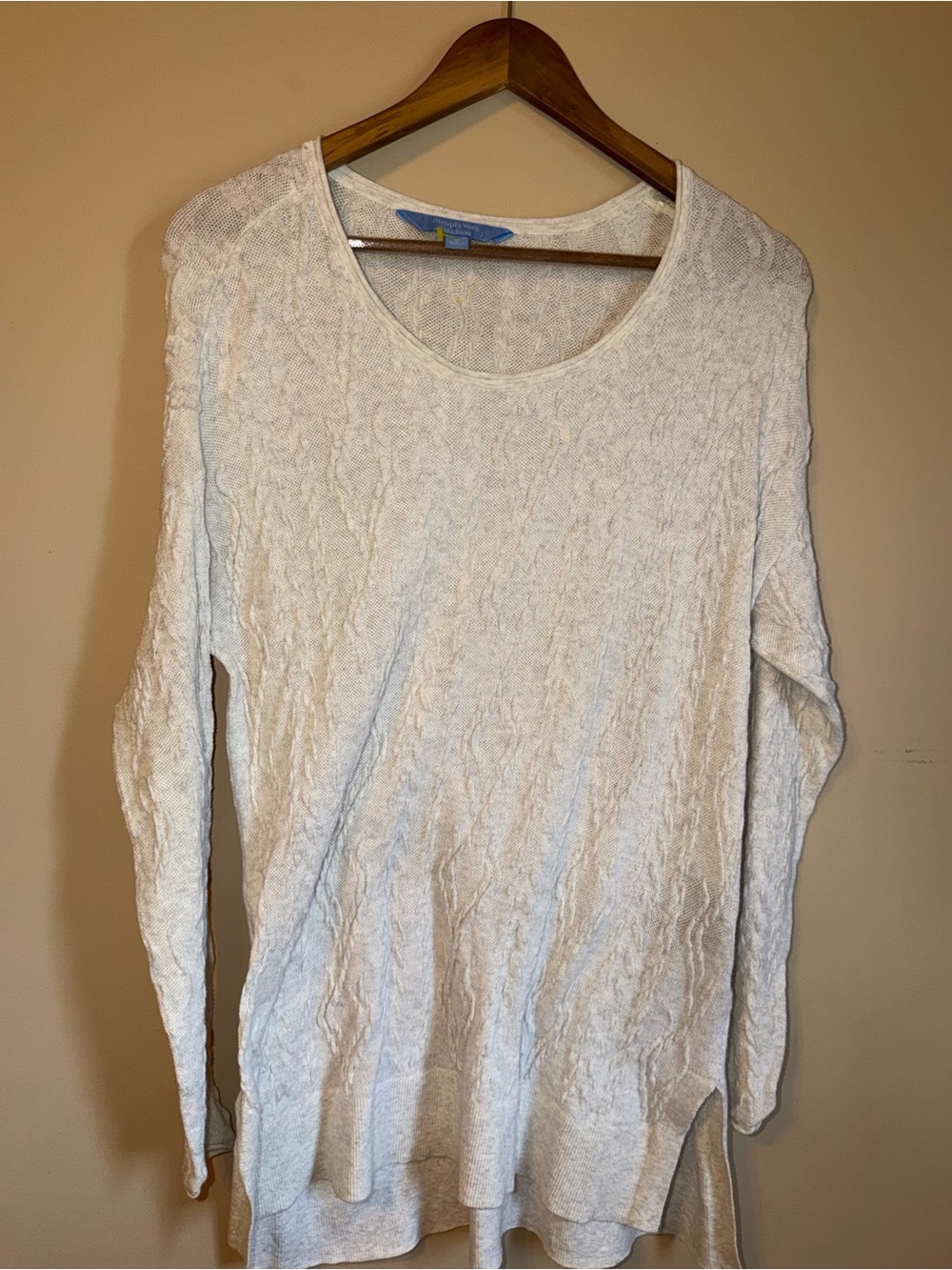 Simply Vera Vera Wang Cream Cable-Knit Long Sleeve Top